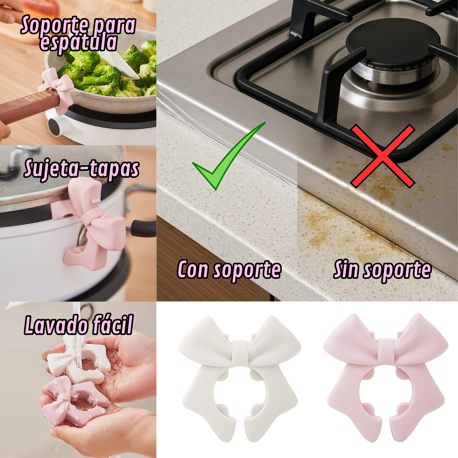 Soporte Lazo de Silicona para Cocina